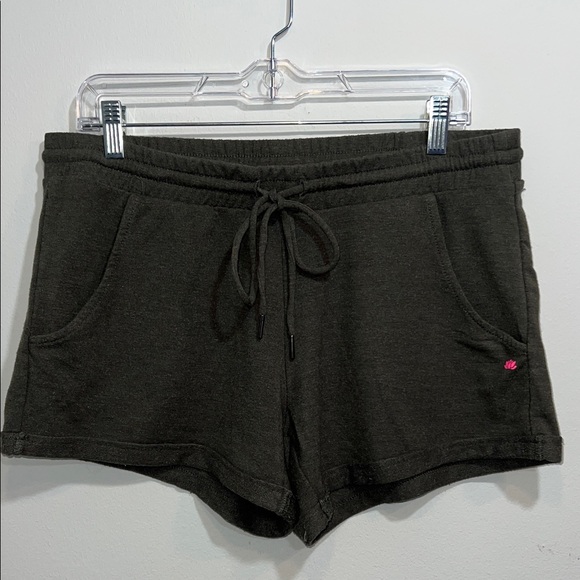 Pants - Pink lotus Women's Dark Green Athletic Shorts with Drawstring